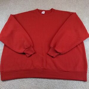 Vintage Jerzees Red Blank Crewneck Sweatshirt Size 3X Cotton Made USA
